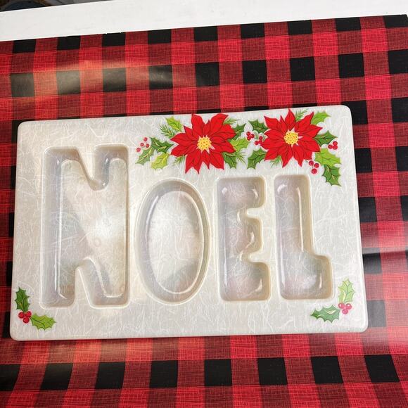 VIntage MCM Christmas NOEL Serving Tray Party Snacks 60's 4 Compartments - Picture 7 of 7